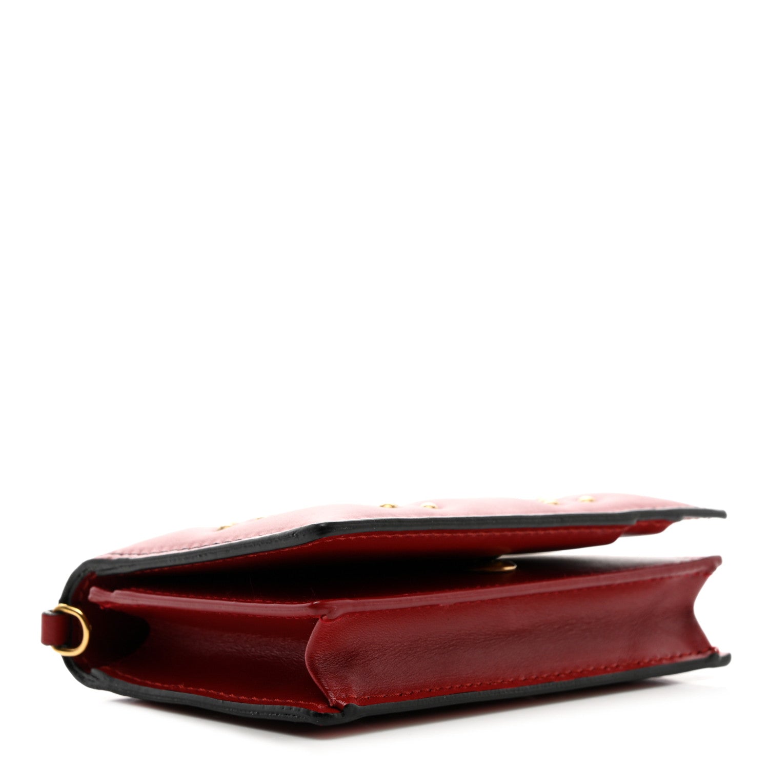 Christian Dior Lambskin Cannage Studded Lady Dior Card Holder Deep Red 4 of 10