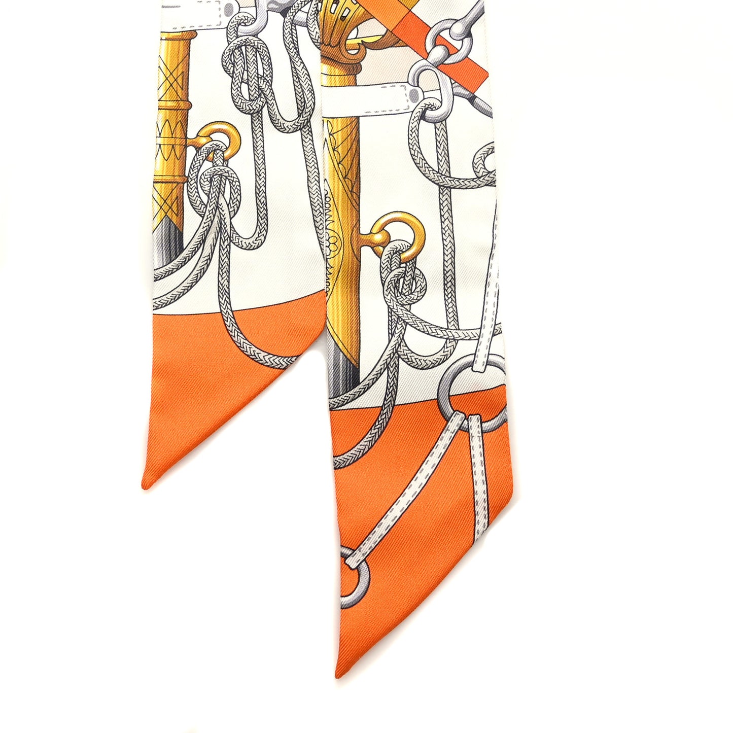 Silk Cliquetis Twilly Orange White Gold