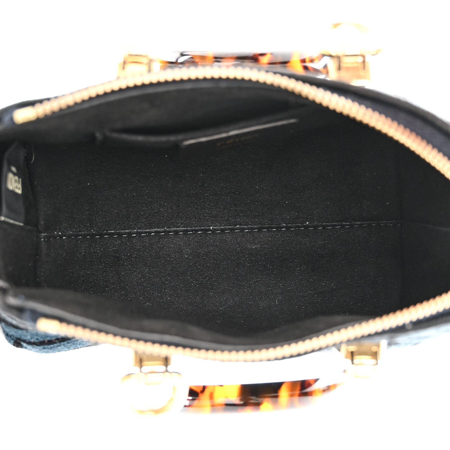 Chenille Vitello King Plexiglass FF Mini By The Way Top Handle Boston Bag Blue Black