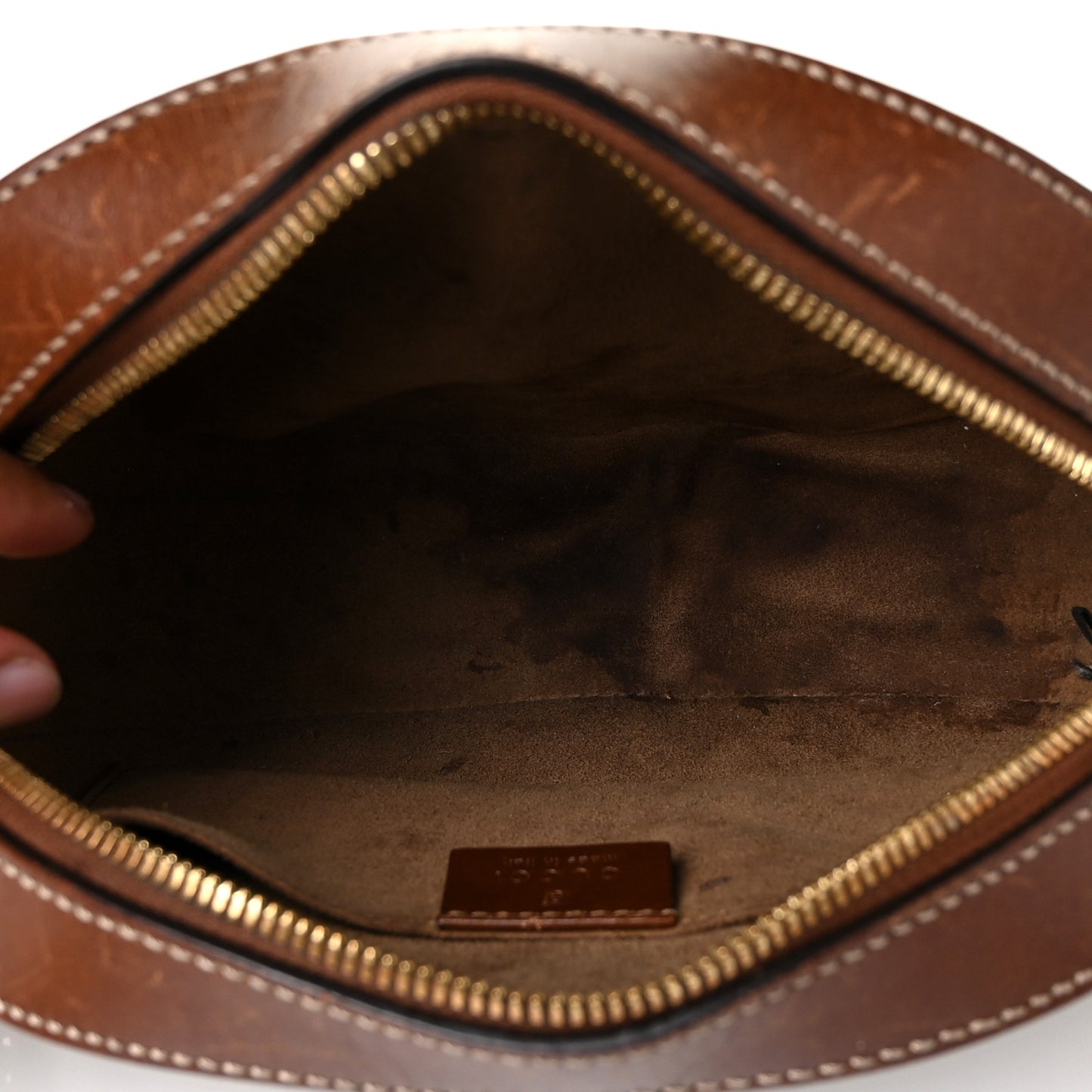GG Supreme Monogram Cuoio Toscano Mini Chain Shoulder Bag Beige Ebony Cuir