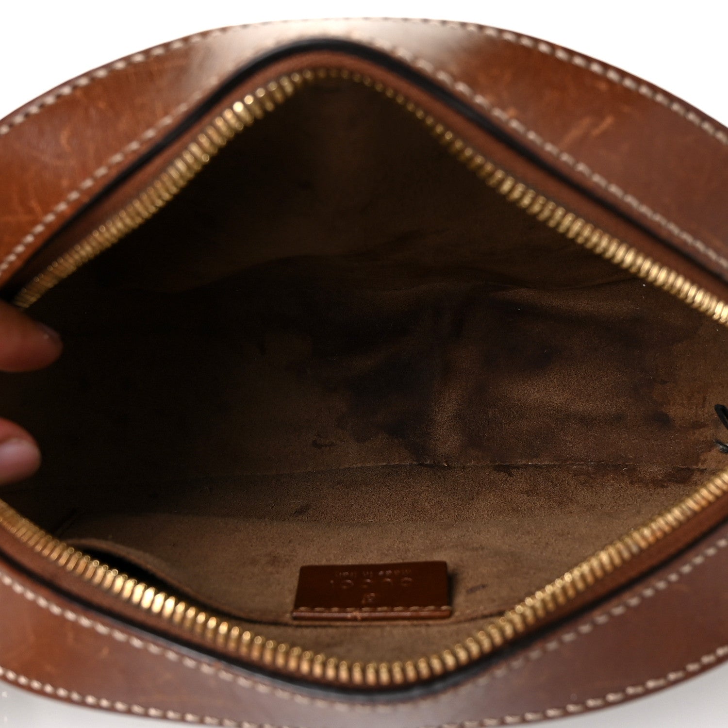 Gucci GG Supreme Monogram Cuoio Toscano Mini Chain Shoulder Bag Beige Ebony Cuir 5 of 12