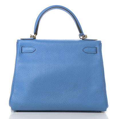 Hermes Togo Kelly Retourne 28 Bleu Paradise 4 of 42