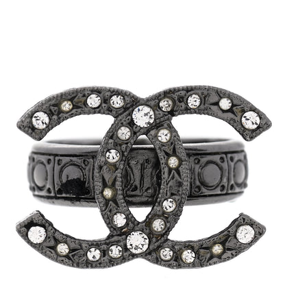Chanel Ruthenium Crystal CC Ring 7 1 of 4