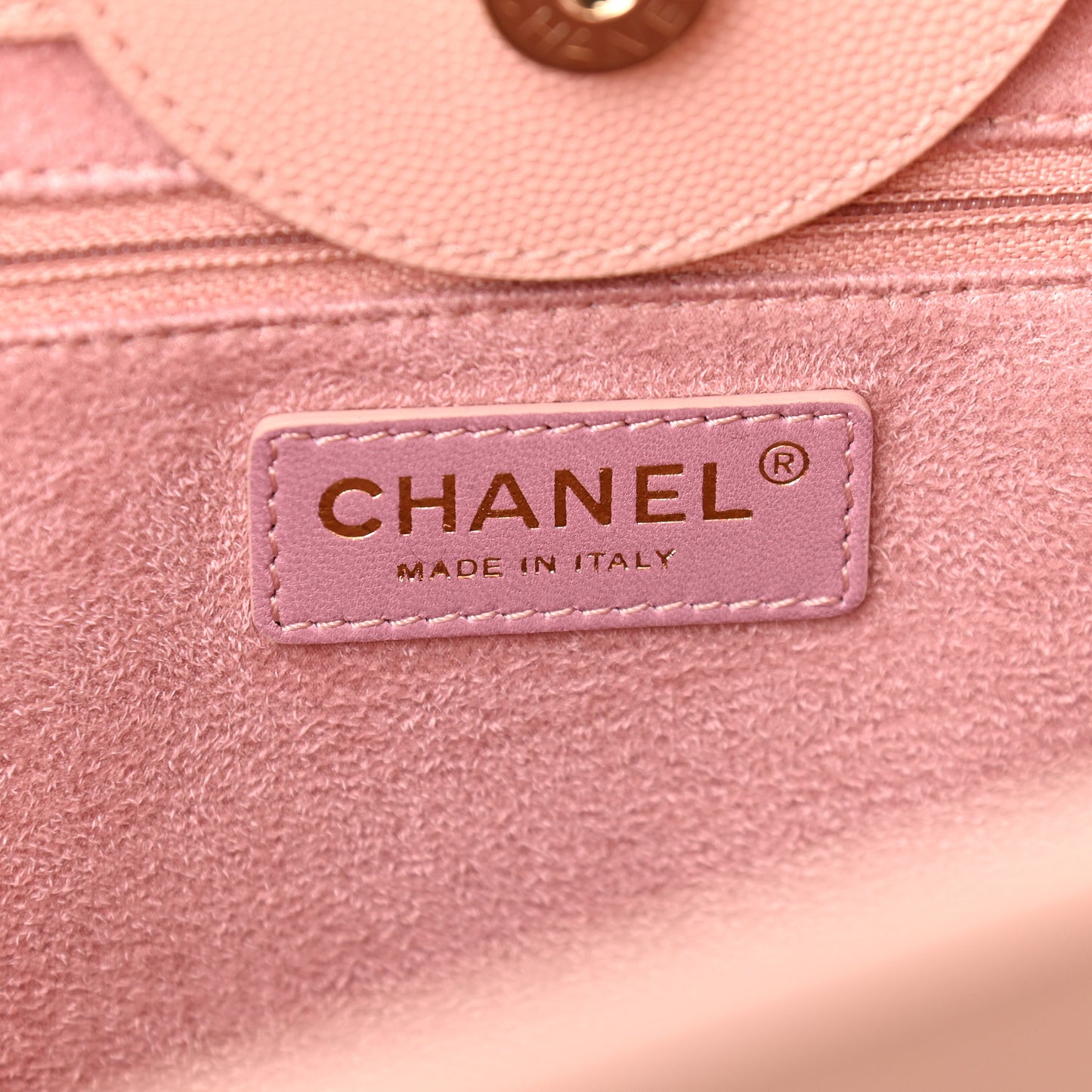 Caviar Medium Studded Deauville Tote Light Pink