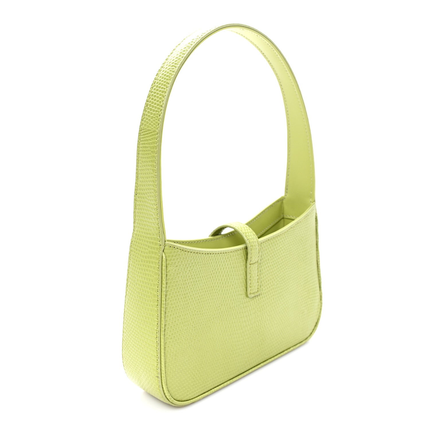 Saint Laurent Calfskin Lizard Embossed Le 5 A 7 Mini Hobo Dull Lime 3 of 10