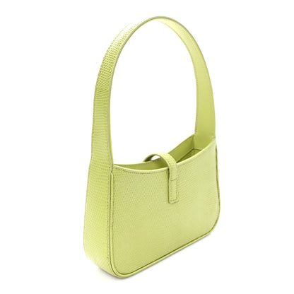 Saint Laurent Calfskin Lizard Embossed Le 5 A 7 Mini Hobo Dull Lime 3 of 10