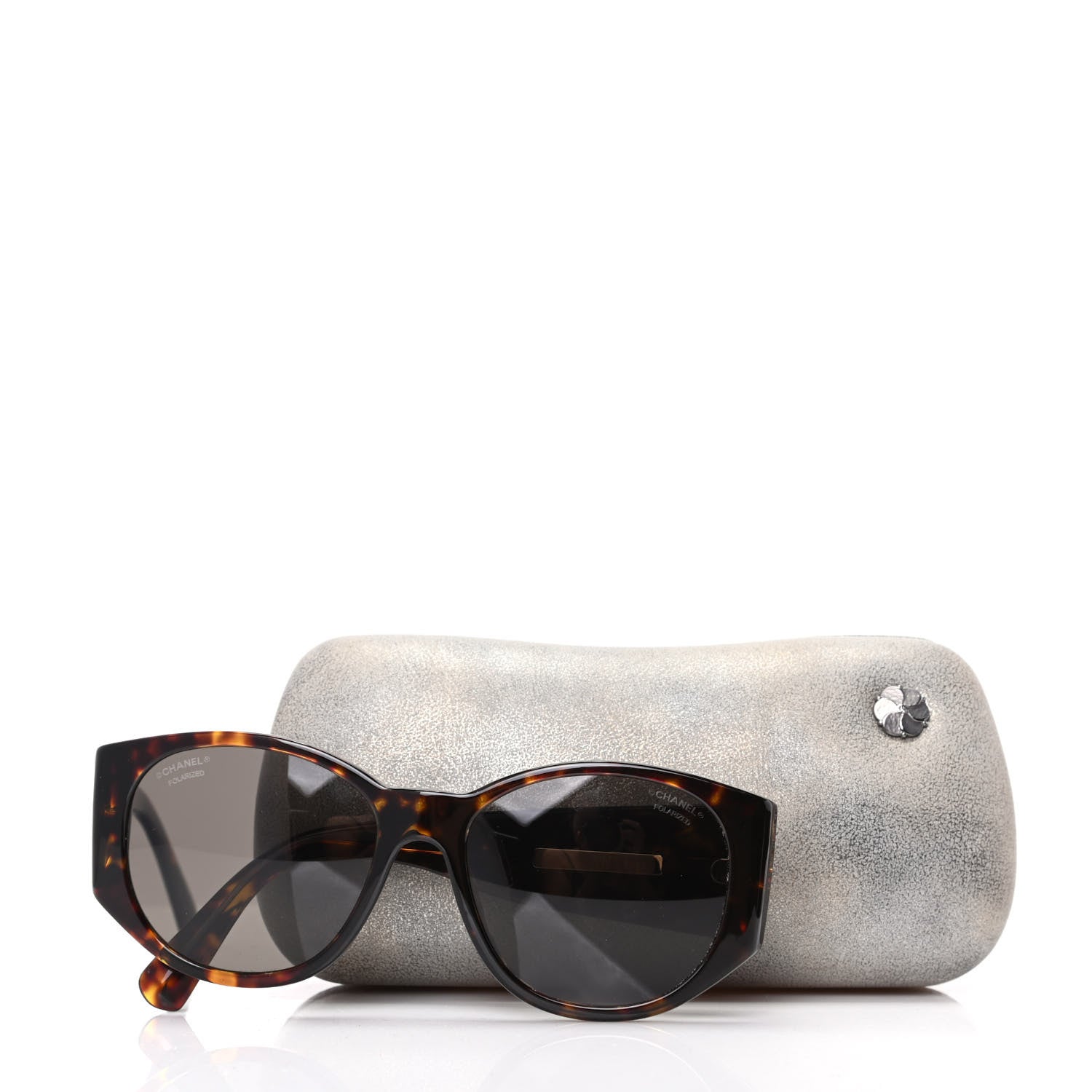 Chanel Acetate Polarized Oval Sunglasses 5411 Brown 8 of 8