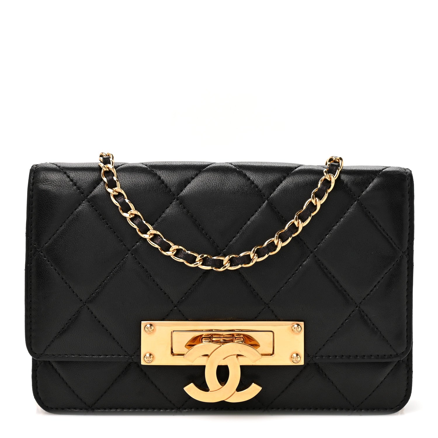 Chanel Lambskin Quilted Golden Class Wallet on Chain WOC Black 1 of 9