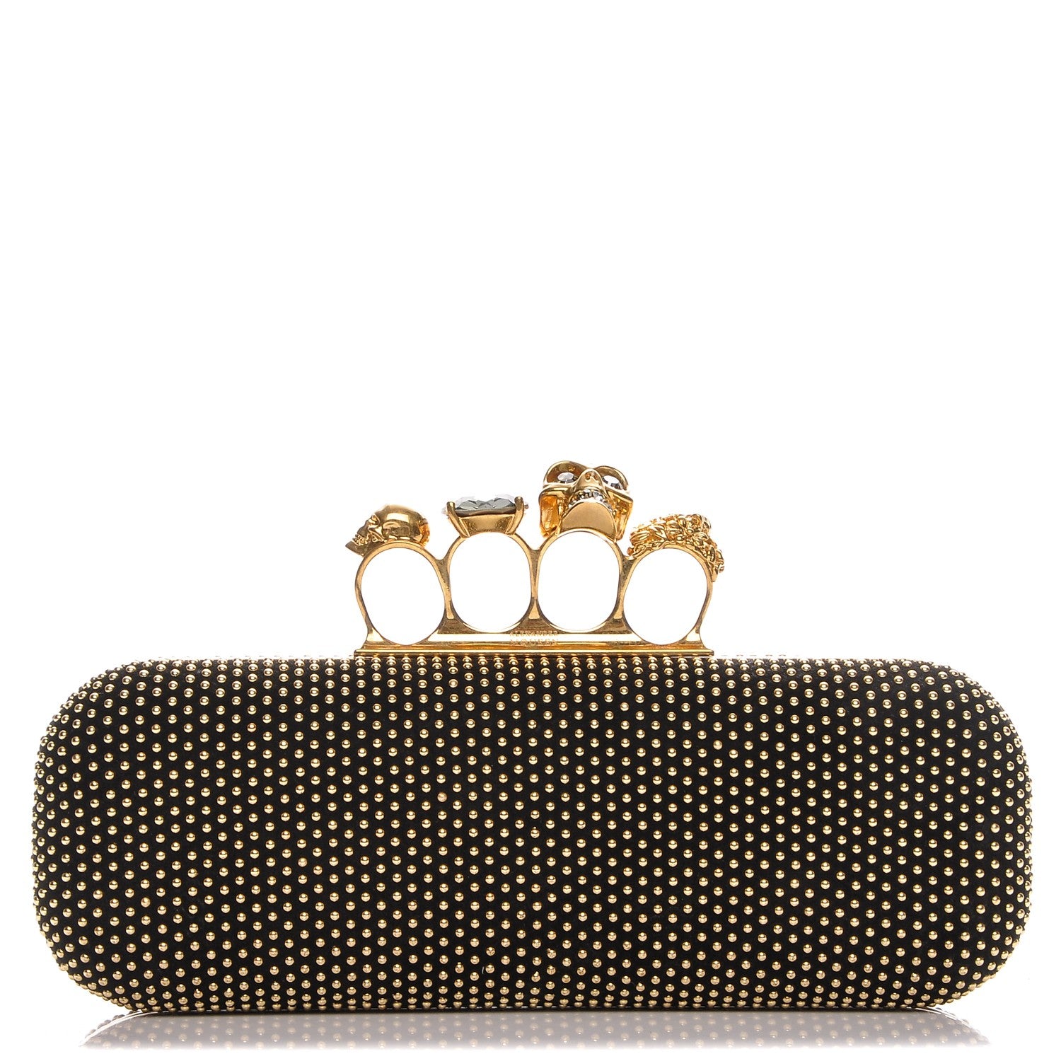 Alexander McQueen Studded Knucklebox Clutch Black 1 of 9