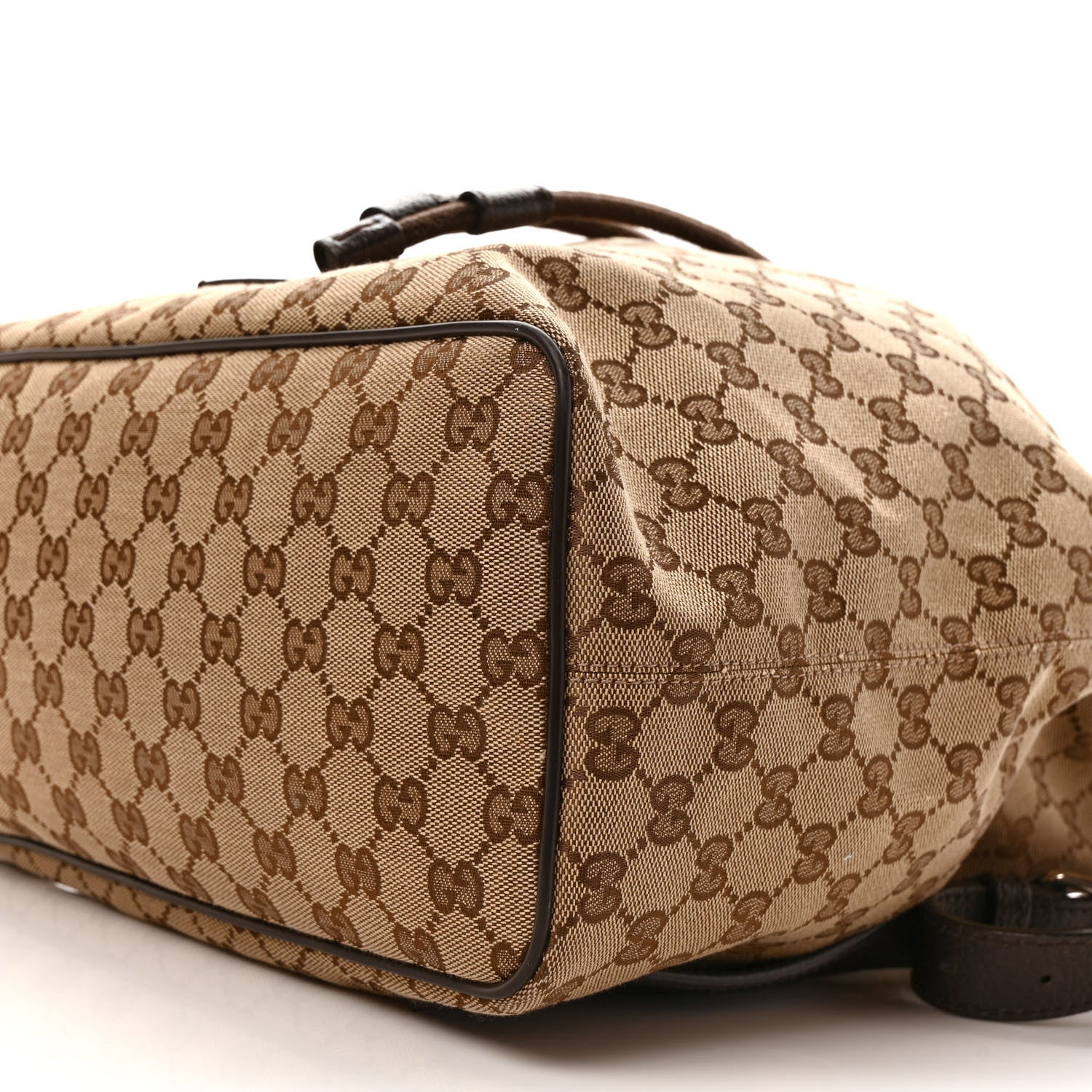 Gucci Monogram Dollar Calfskin O Drawstring Backpack Beige Ebony Testa di Moro Dark Chocolate 10 of 10
