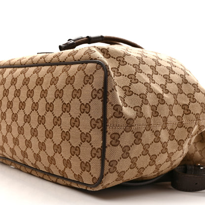 Gucci Monogram Dollar Calfskin O Drawstring Backpack Beige Ebony Testa di Moro Dark Chocolate 10 of 10