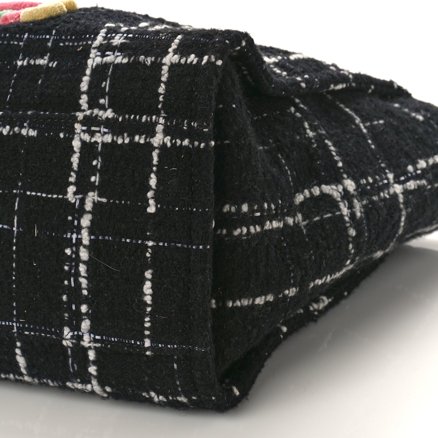 Tweed Medium Deauville Tote Black White Multicolor