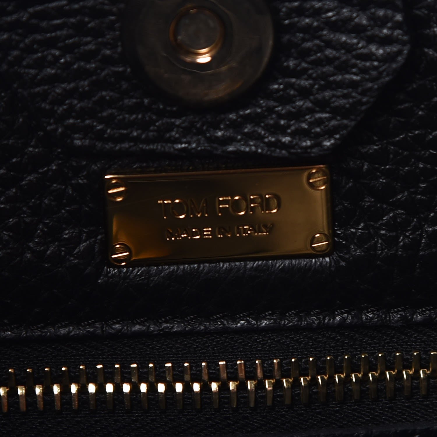 Tom Ford Ramskin Large Alix Padlock Zip Shoulder Bag Black 7 of 7