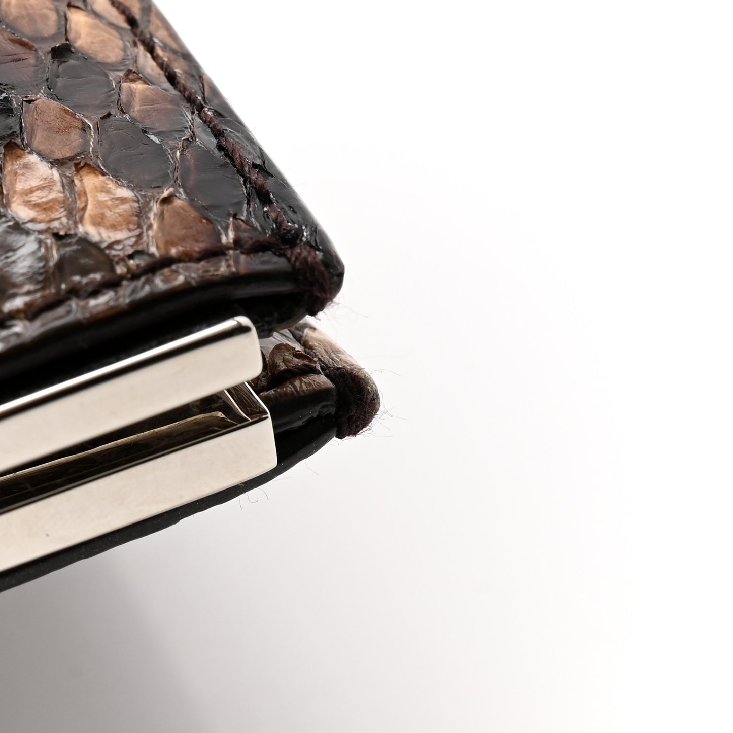 Snakeskin Evening Clutch Brown