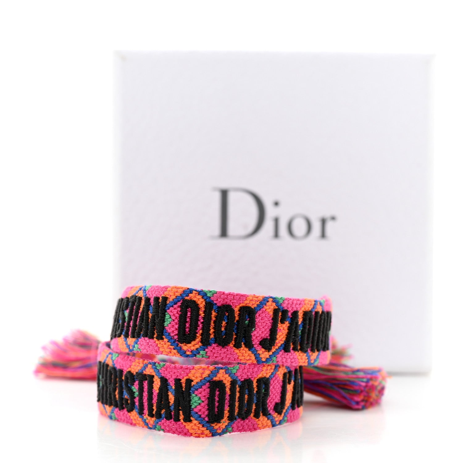 Christian Dior Woven Cotton J Adior Friendship Bracelet Set Pink Multicolor 5 of 5
