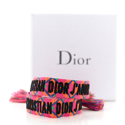 Christian Dior Woven Cotton J Adior Friendship Bracelet Set Pink Multicolor 5 of 5