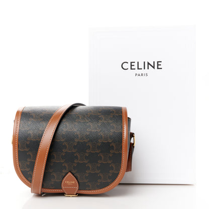 Celine Triomphe Canvas Medium Folco Bag Tan 12 of 12