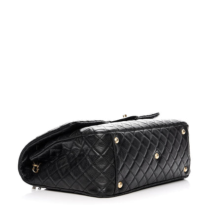 Chanel Calfskin Quilted XXL Travel Flap Bag Black 4 of 8