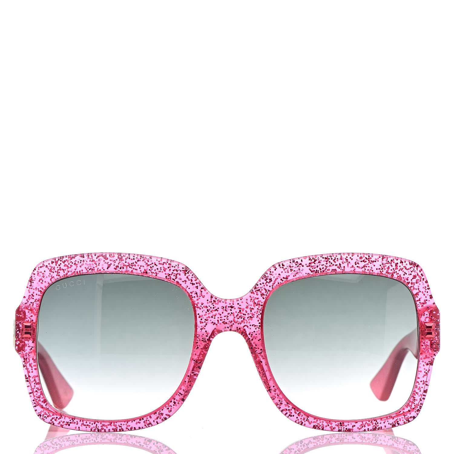 Gucci Square Frame GG 0036S Sunglasses Glitter Pink 2 of 8