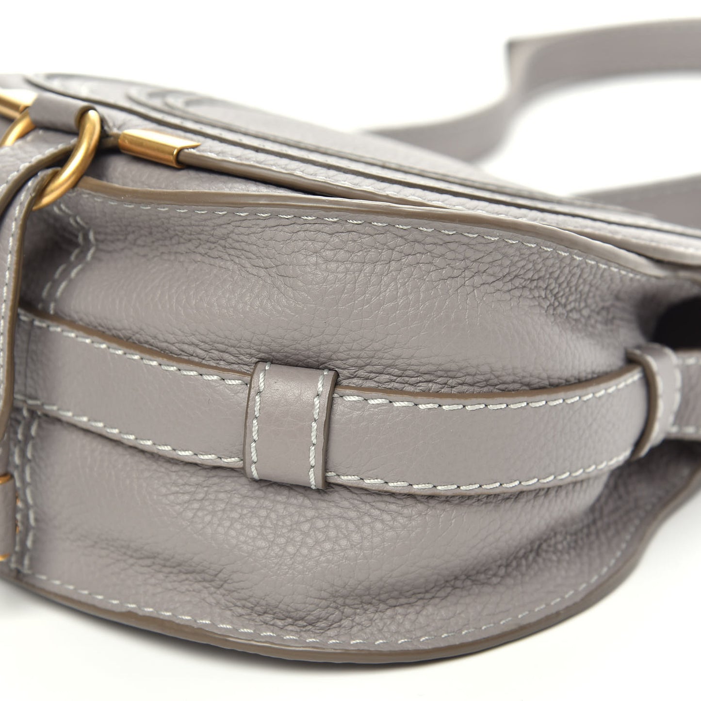 Calfskin Mini Marcie Round Crossbody Bag Cashmere Grey