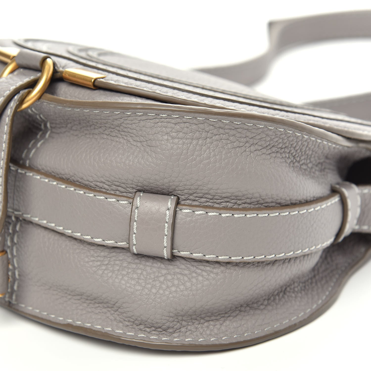 Chloe Calfskin Mini Marcie Round Crossbody Bag Cashmere Grey 8 of 9