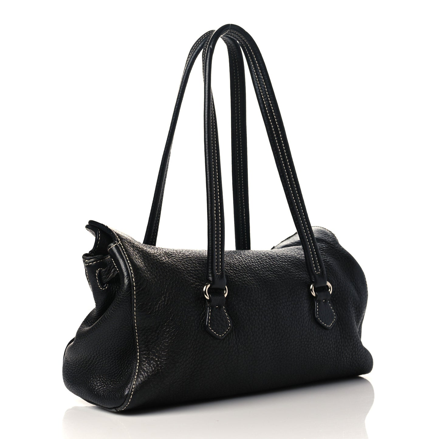 Vitello Daino Shoulder Bag Black