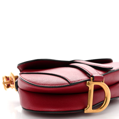 Christian Dior Grained Calfskin Mini Saddle Bag Red 9 of 10