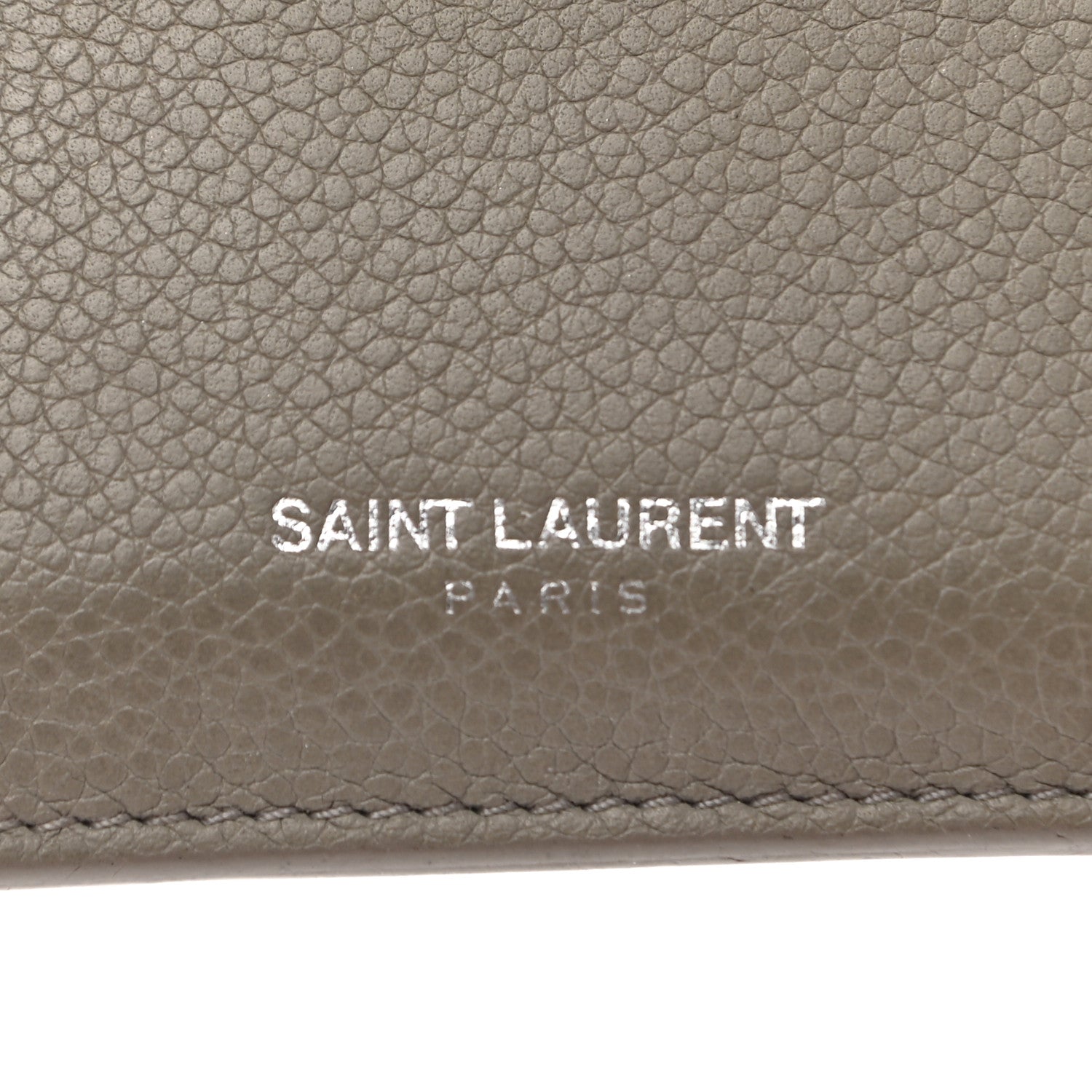 Saint Laurent Grained Calfskin 5 Fragments Zip Pouch Card Holder Kaki Militaire 6 of 12