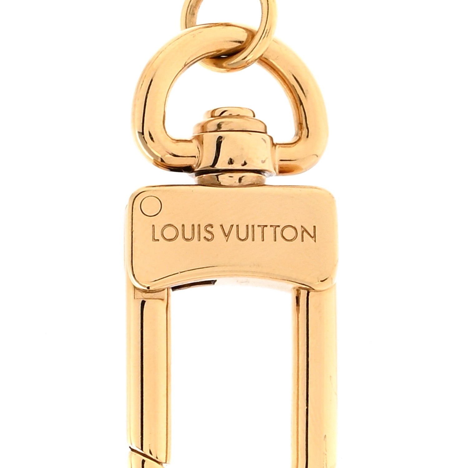 Louis Vuitton Brass Enamel Fleur De Monogram Bag Charm Chain Gold 3 of 3