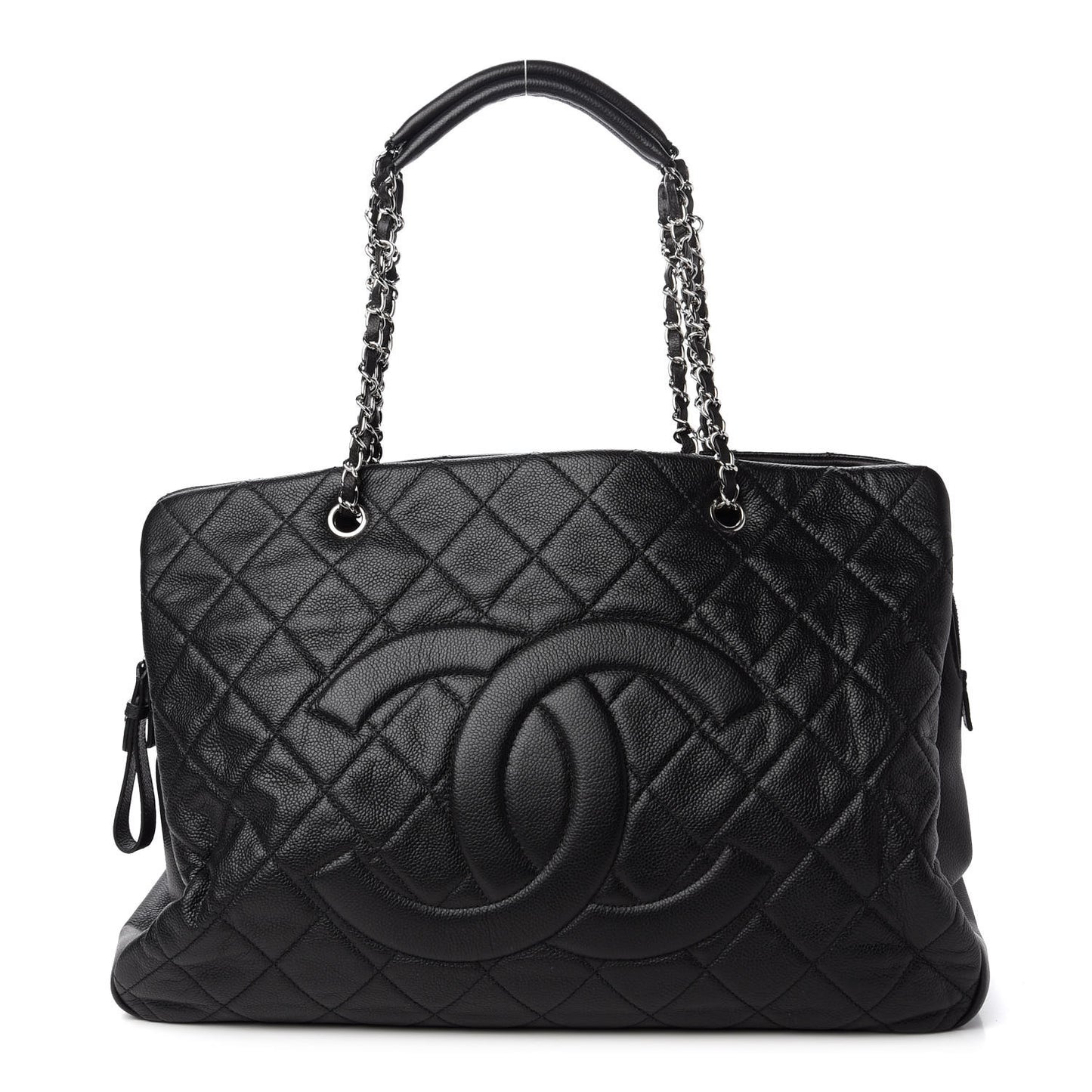 Caviar Quilted Timeless CC XL Shopping Tote Black