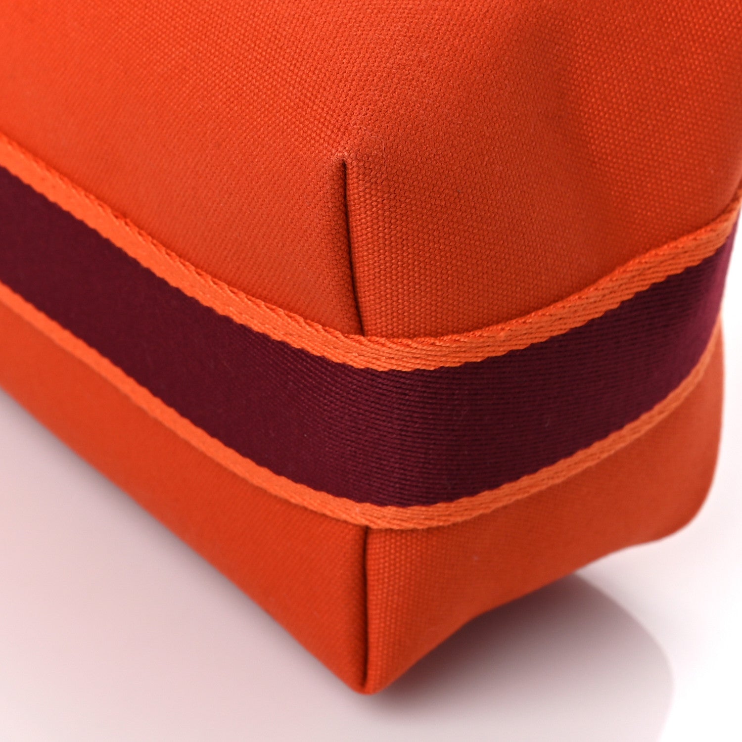 Hermes Canvas Small Bride-A-Brac Pouch Orange Burgundy 10 of 11