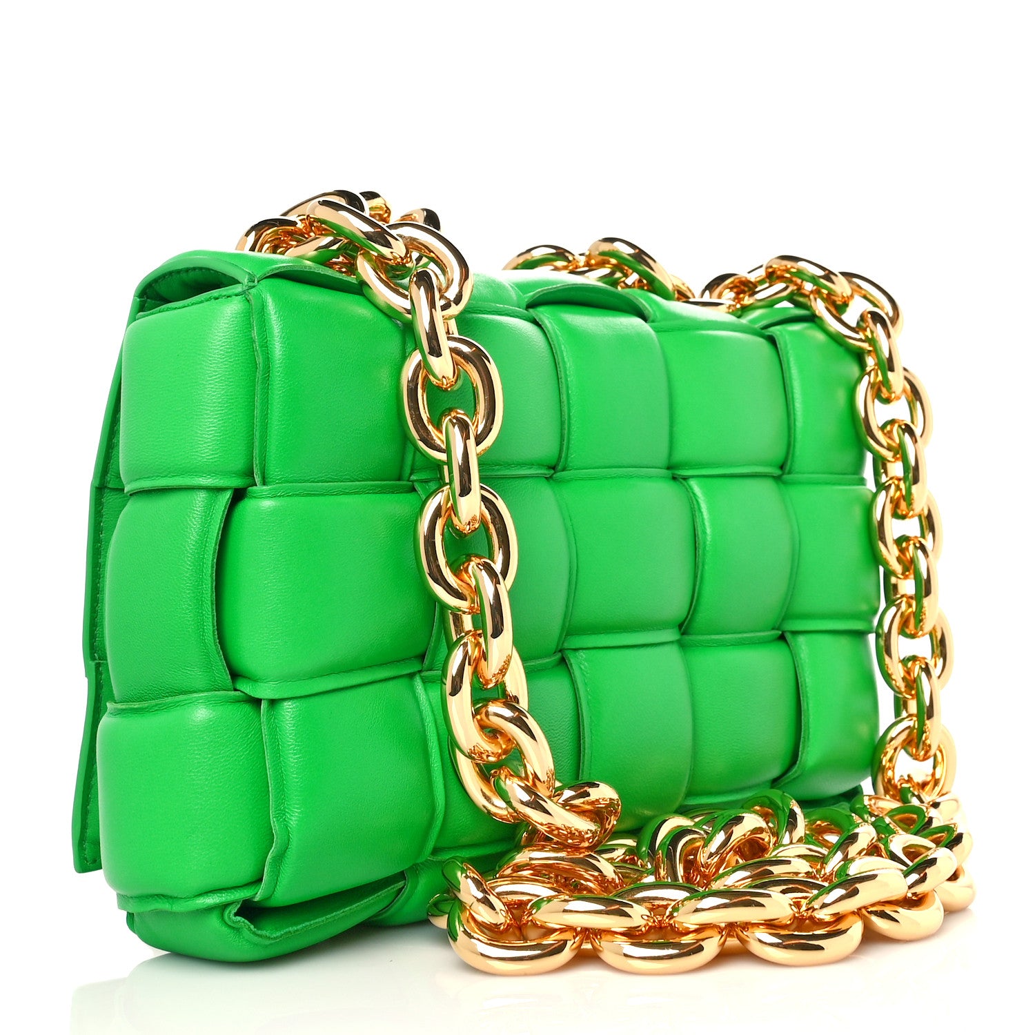 Bottega Veneta Lambskin Maxi Intreccio Padded Chain Cassette Crossbody Bag Parakeet 2 of 8