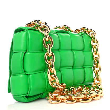 Bottega Veneta Lambskin Maxi Intreccio Padded Chain Cassette Crossbody Bag Parakeet 2 of 8