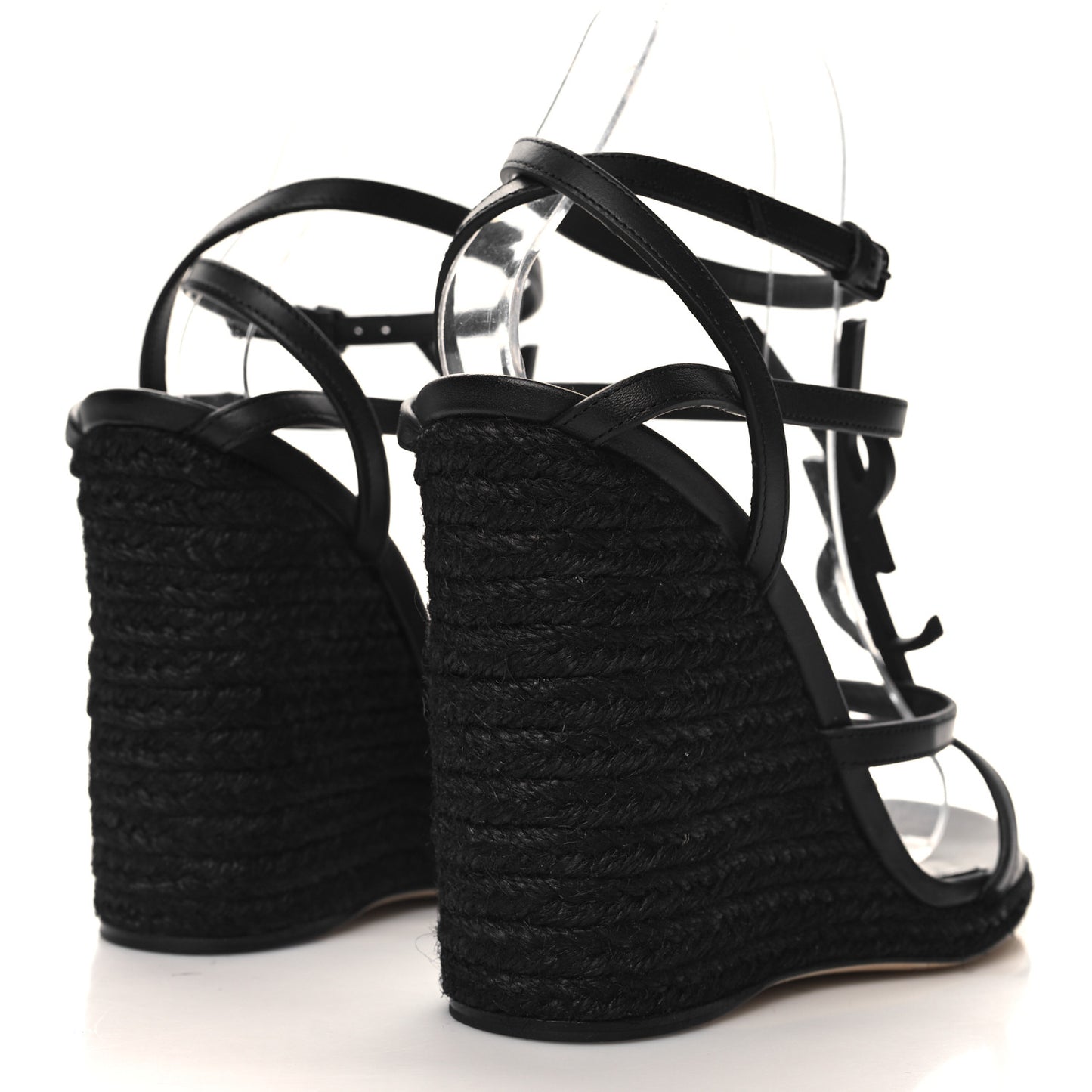 Calfskin Cassandra Espadrille 105 Wedges 38.5 Black