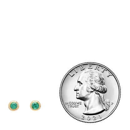 Tiffany 18K Yellow Gold Emerald .14ctw Color By The Yard Earrings 2 of 4