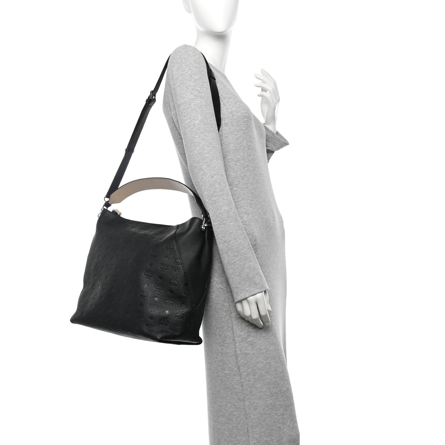 Calfskin Ottomar Monogram Klara Medium Hobo Black