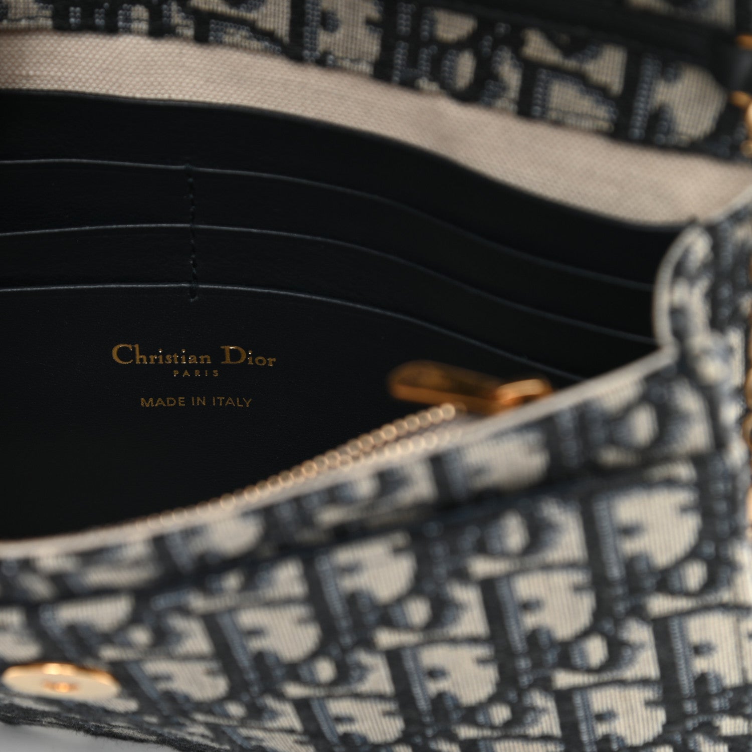 Christian Dior Oblique Saddle Chain Pouch Blue 6 of 11