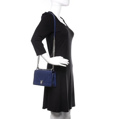 Christian Dior Grained Calfskin Small Diorama Flap Bag Bleu De Minuit 2 of 10