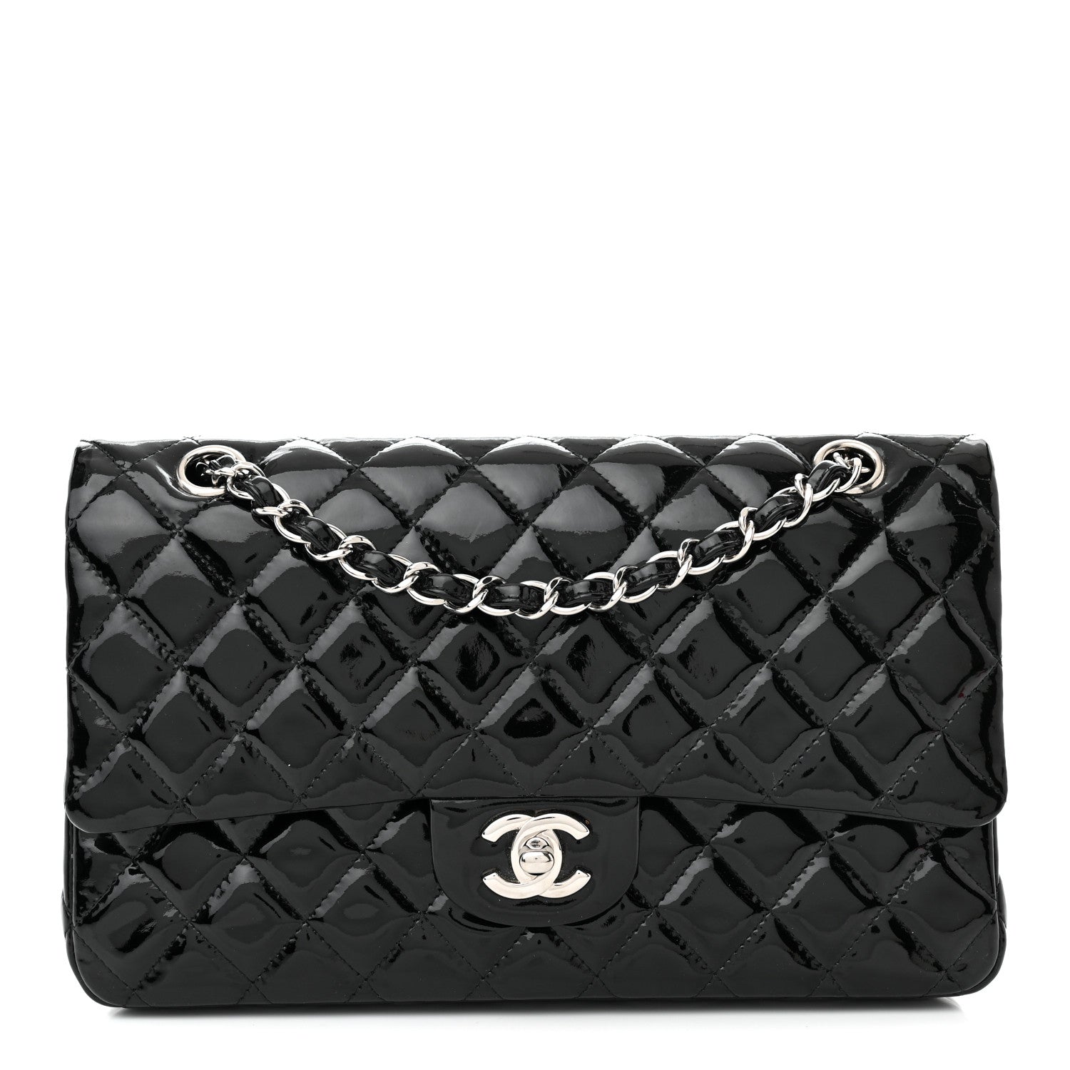 Chanel Patent Quilted Medium Double Flap Black 1 of 13