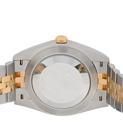 Rolex Stainless Steel 18K Yellow Gold Diamond 41mm Oyster Perpetual Datejust Watch Black 126333 4 of 5