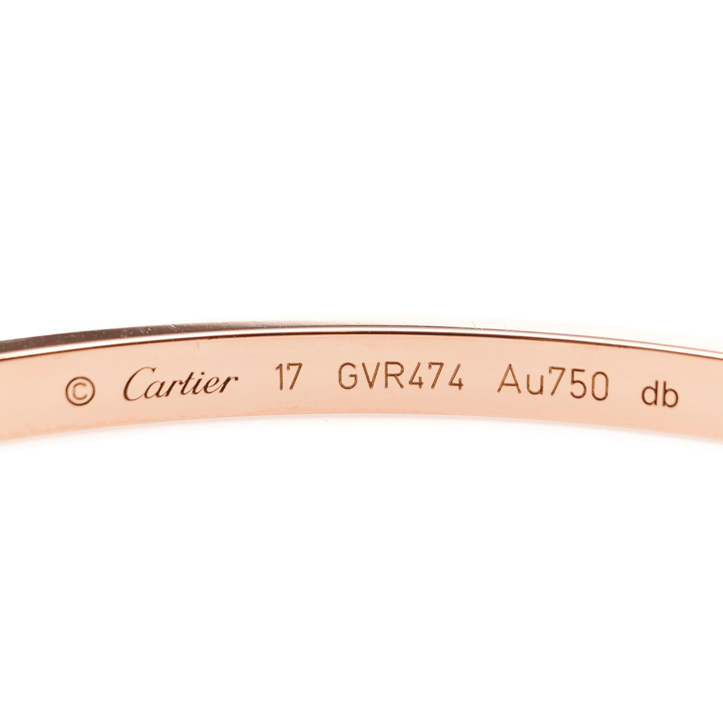 18K Pink Gold Small LOVE Bracelet 17
