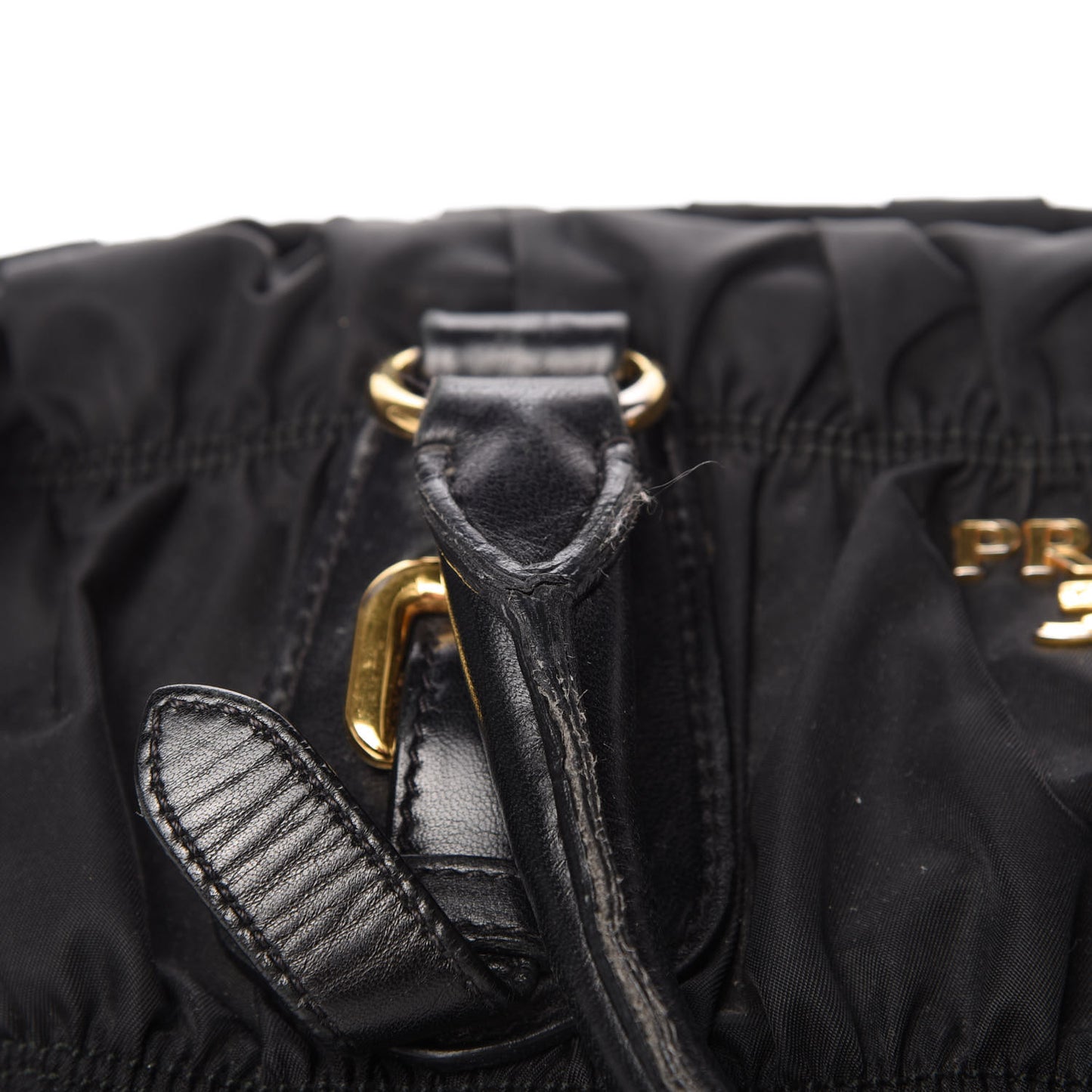 Tessuto Nylon Gaufre Shopping Satchel Black