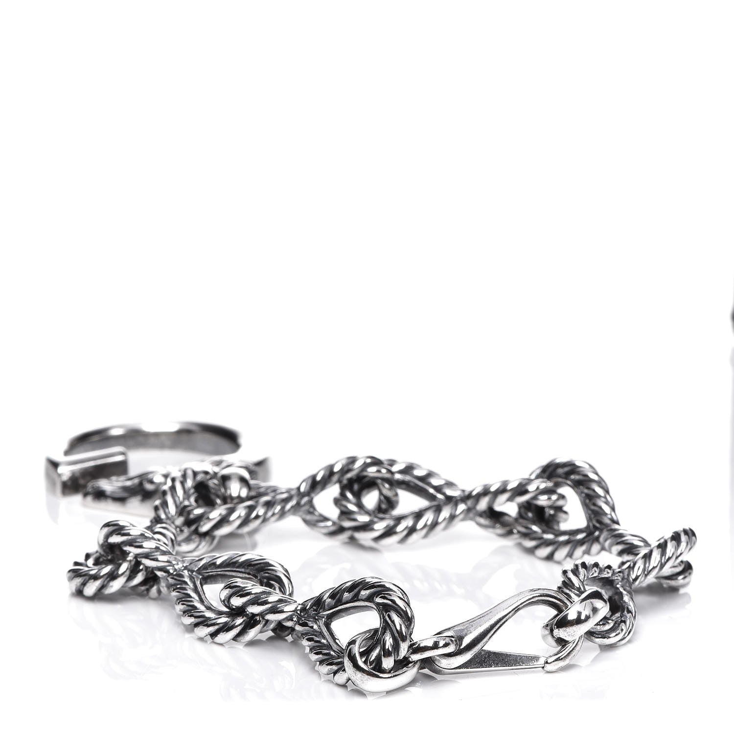 Gucci Sterling Silver G Horse Rope Bracelet 3 of 12