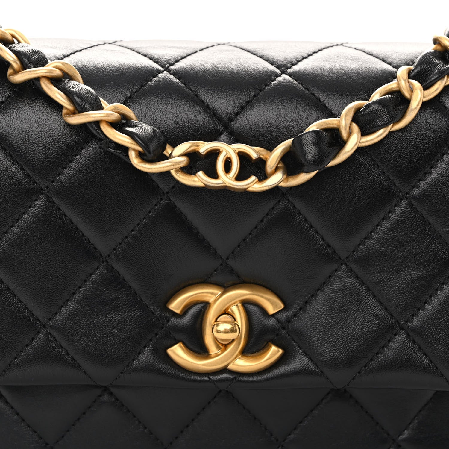Chanel Lambskin Quilted CC Chain Shoulder Bag Black 8 of 11