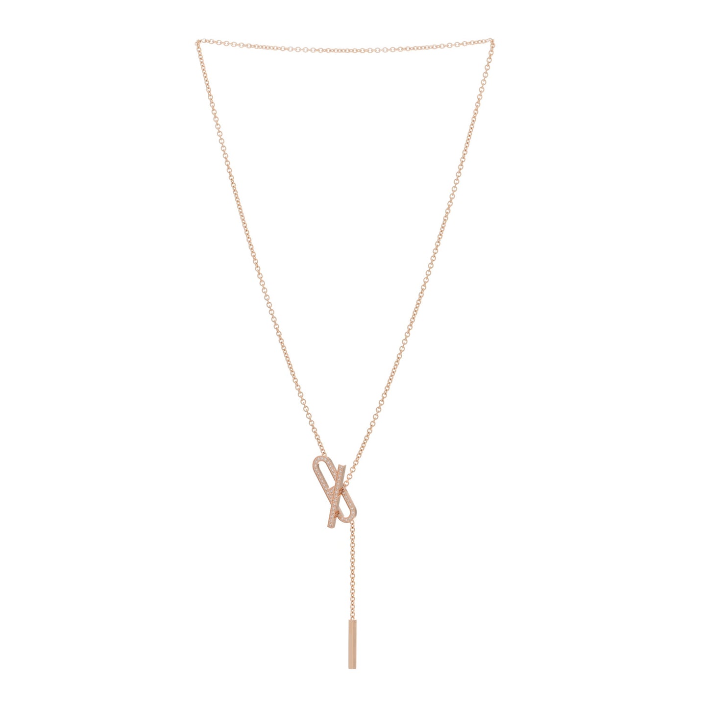 18K Rose Gold Diamond PM Ever Chaine D'Ancre Necklace ST