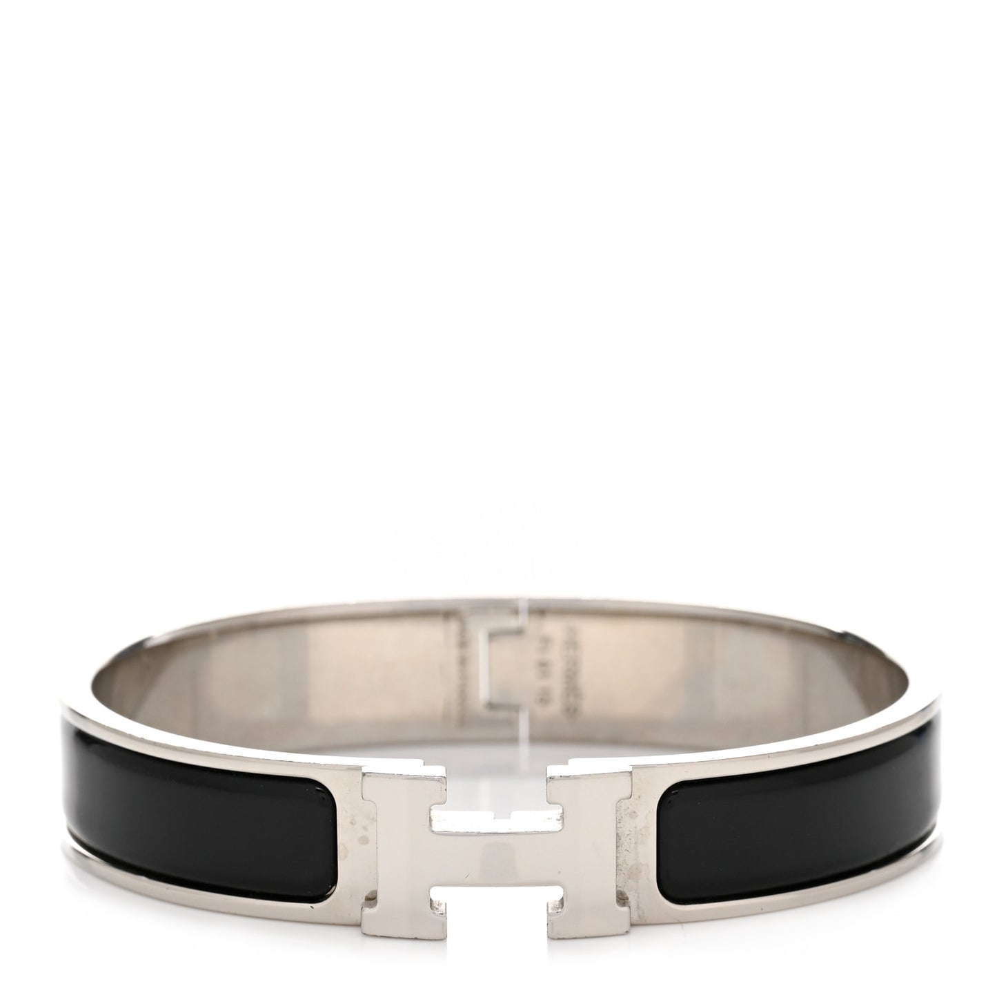 Enamel Narrow Clic Clac H Bracelet GM Black