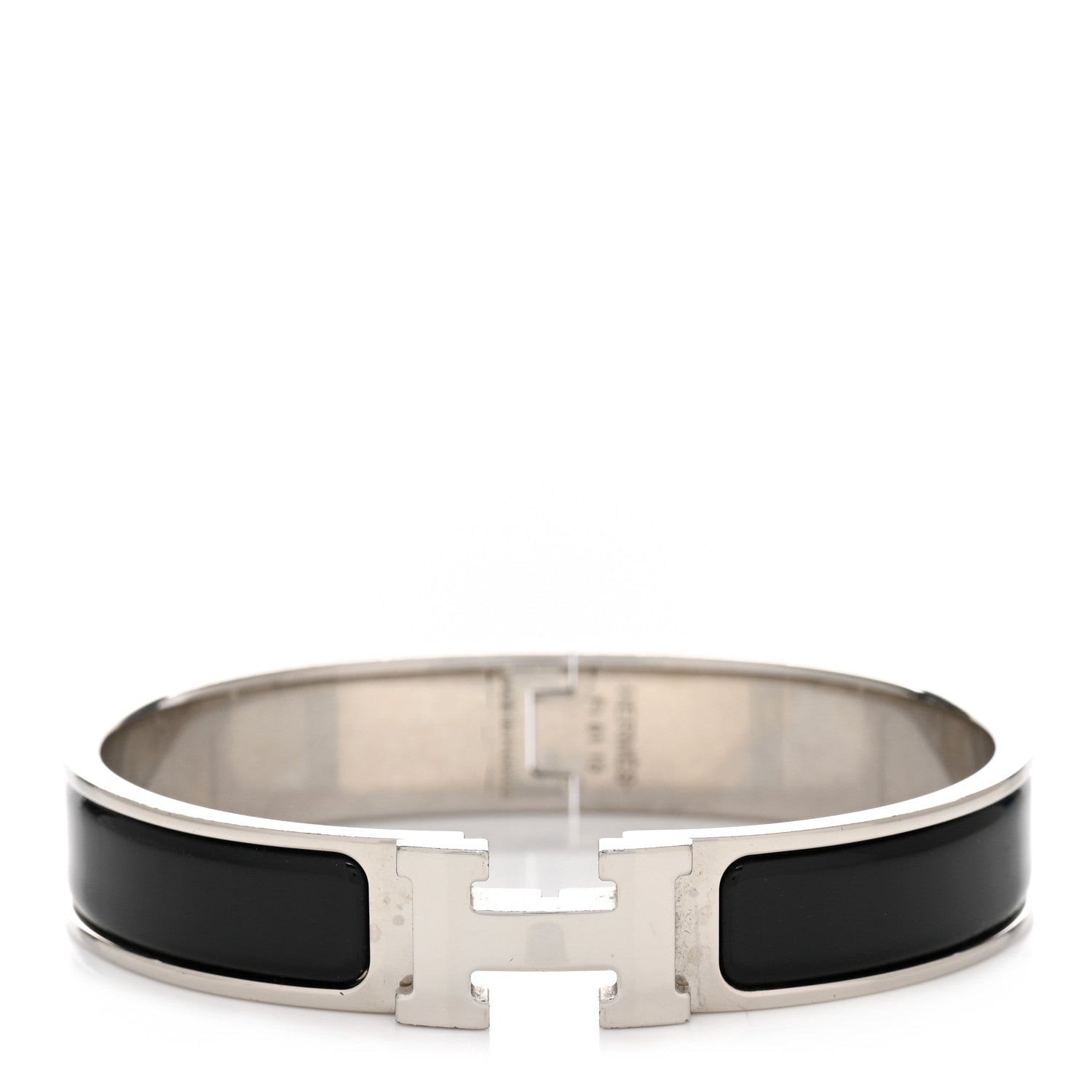 Hermes Enamel Narrow Clic Clac H Bracelet GM Black 1 of 4