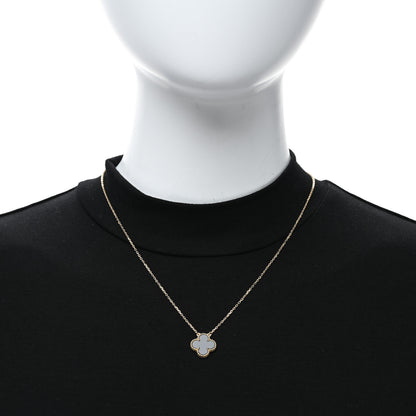Van Cleef & Arpels 18K Yellow Gold Black Onyx Vintage Alhambra Pendant Necklace 2 of 5