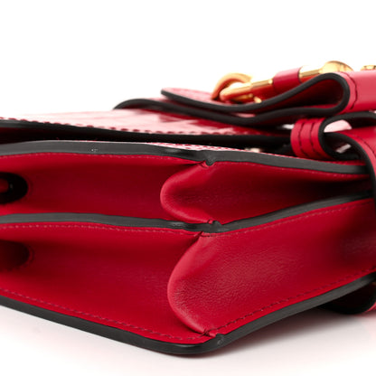 Chloe Calfskin Crocodile Embossed Aby Chain Shoulder Bag Brick Red 8 of 9