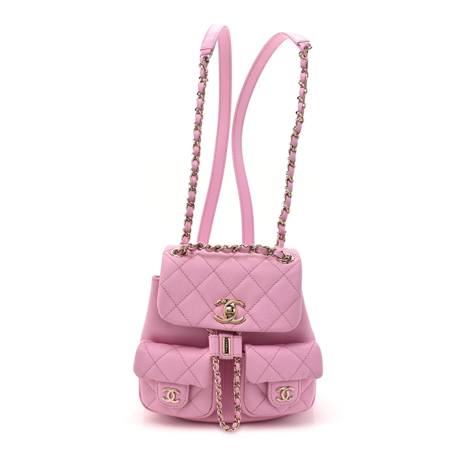 Chanel Shiny Caviar Quilted Small Duma Pockets Drawstring Backpack Lilac 1 of 11